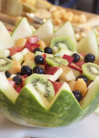 Watermelon bowl filled with fruits perfect for father's day