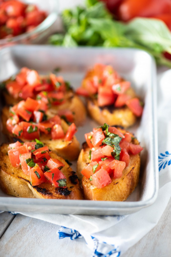 Tomato Bruschetta perfect for mother's day brunch