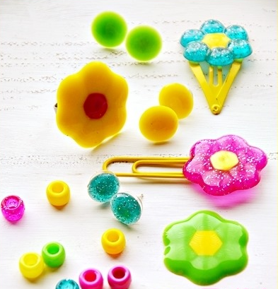 Colorful and handmade melted bead crafts and accessories