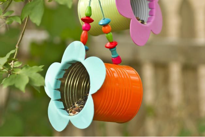 DIY Tin Can Flower Bird Feeder Cute and Functional Craft