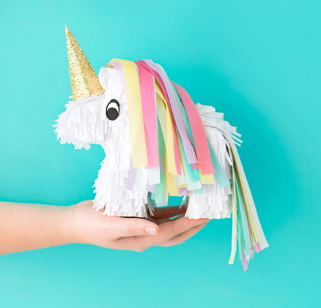 Fun and colorful unicorn pinatas