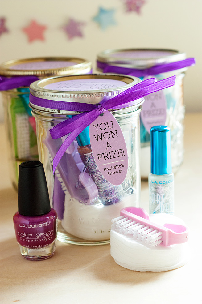 A pedicure set in a mason jar perfect for gifts.