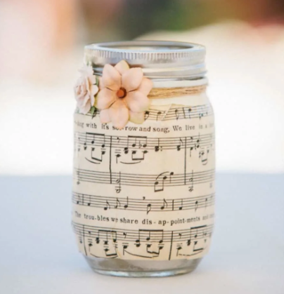 Homemade mason jar centerpiece wedding party decor on a budget 