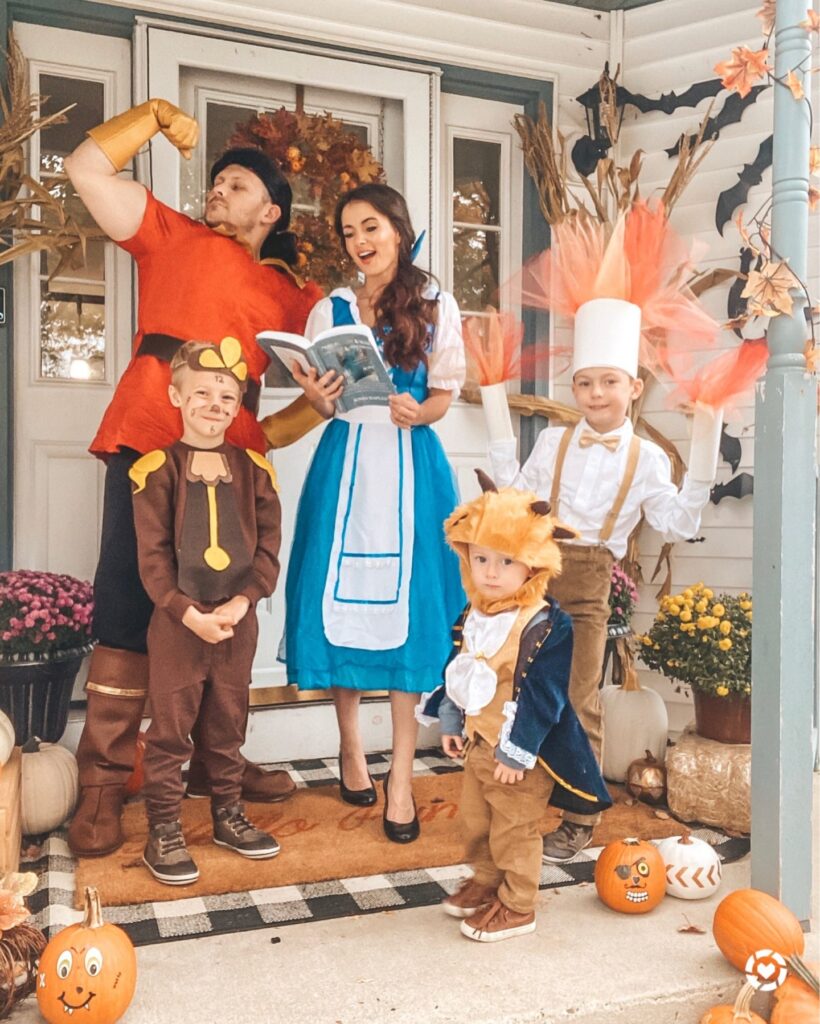 BEAUTY AND THE BEAST FAMILY HALLOWEEN COSTUMES FOR THE WHOLE FAMILY