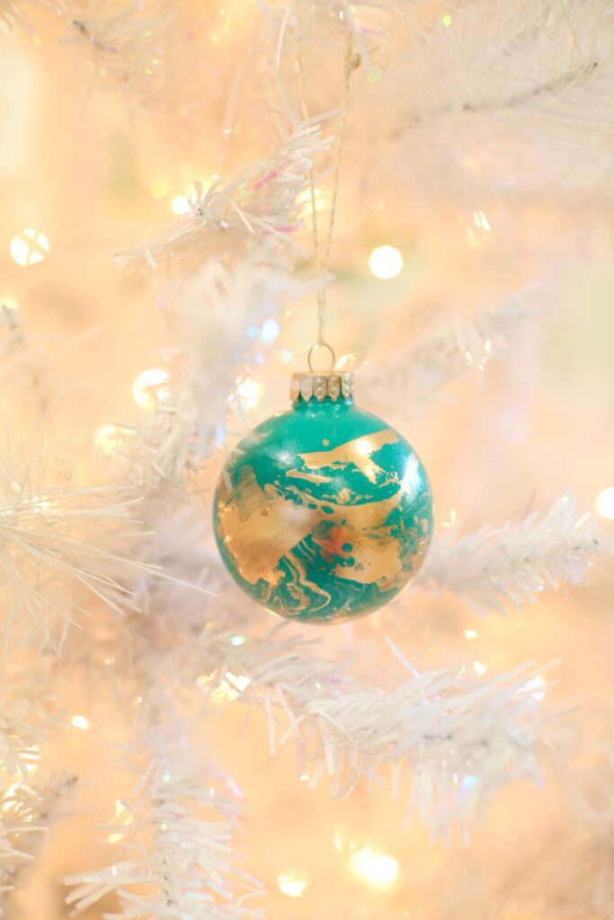 Lush gold marble Christmas ornament