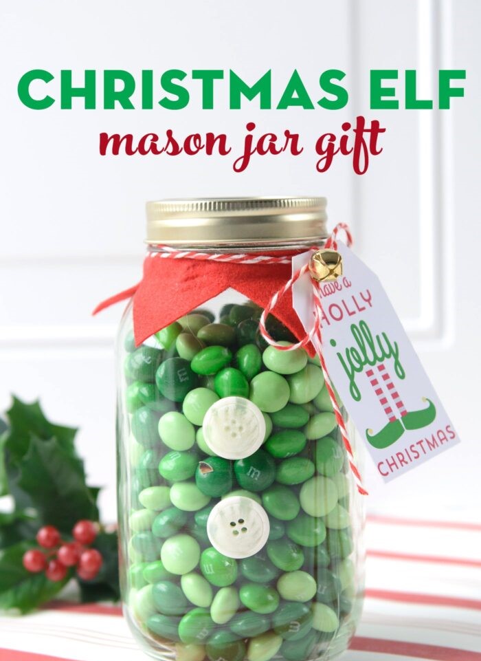 fun and simple Handmade Cute Elf Christmas Mason Jar Gifts 