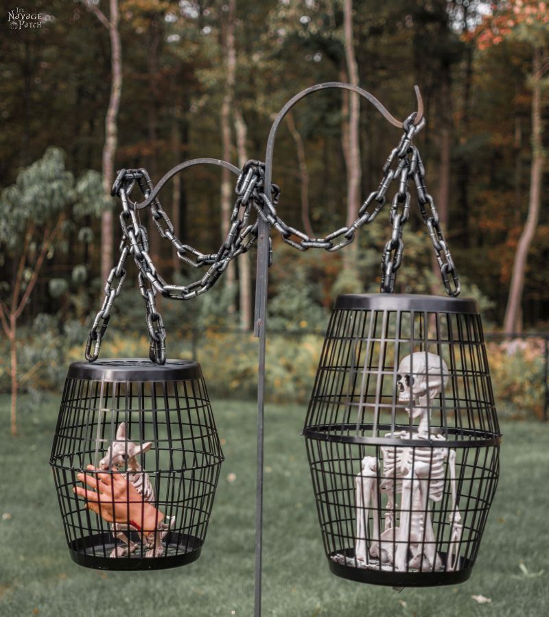 Hanging Cage Halloween Prop Scary Yard Decor