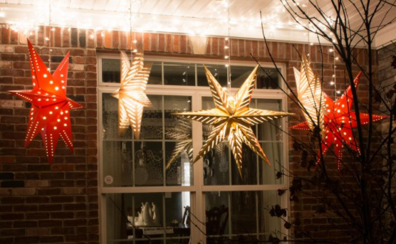Christmas Porch Decor Bright Hanging Star Luminaries