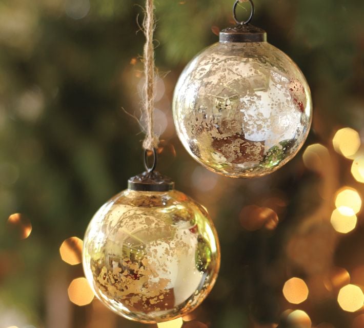 Mercury glass Christmas ornaments