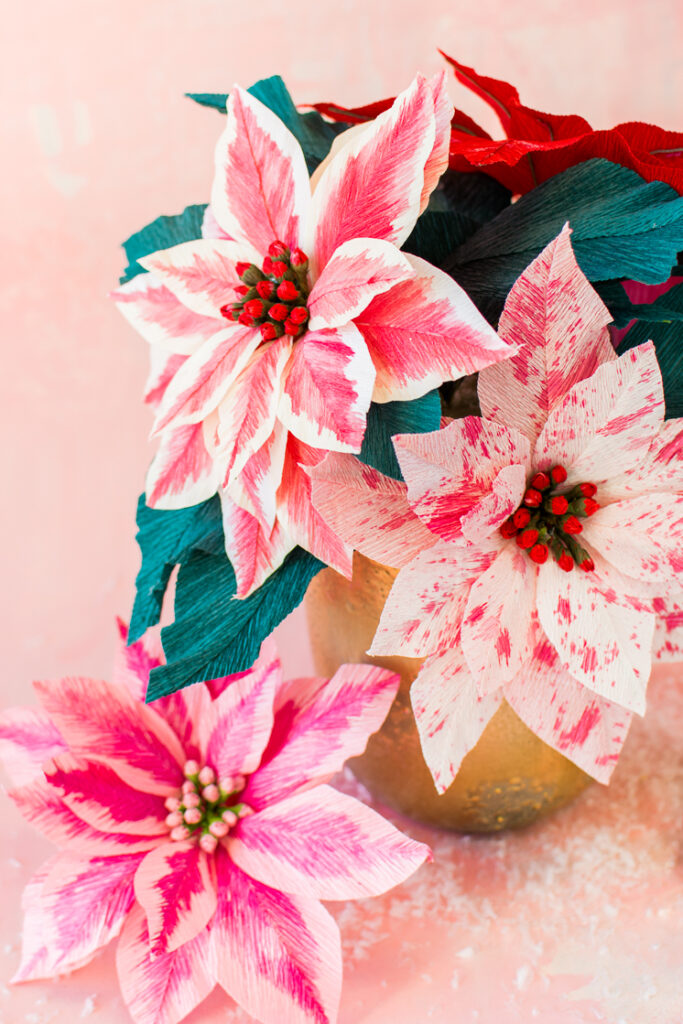 Paper Poinsettia Flowers Christmas Craft