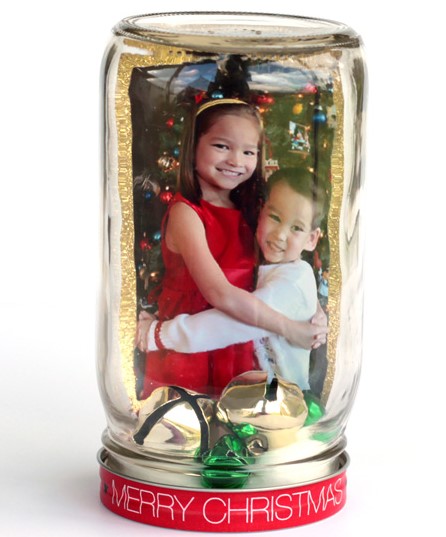 Personalized Christmas mason jar photo frame