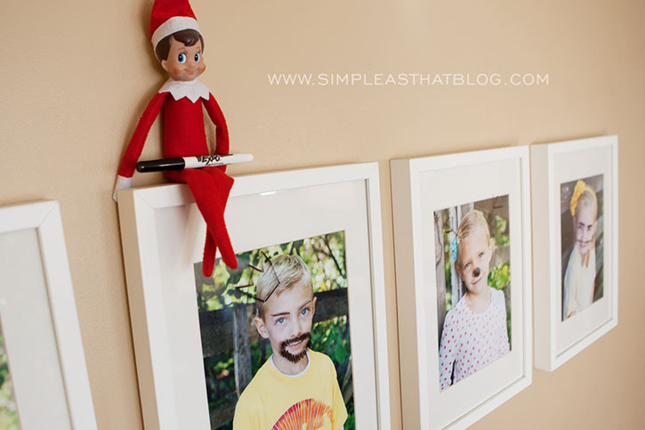 ELF COLORING SILLY FACES ON FRAMED