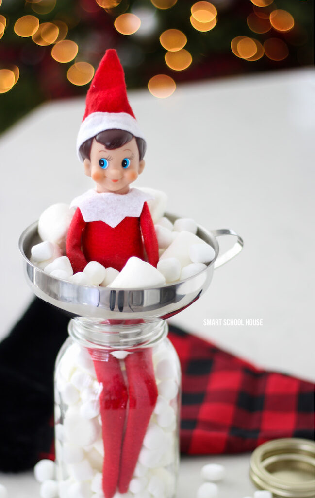 ELF ON THE SHELF IN A JAR OF MARSHMALLOWS