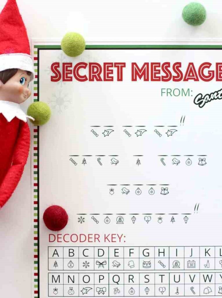 SECRET SANTA MESSAGE WITH PRINTABLES FOT THE CHRISTMAS HOLIDAY