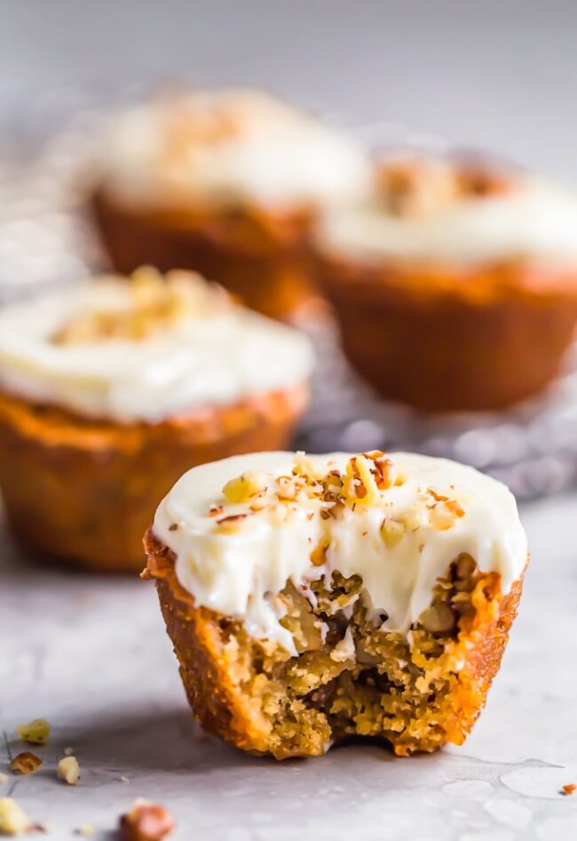 Frosted pecan pie muffins