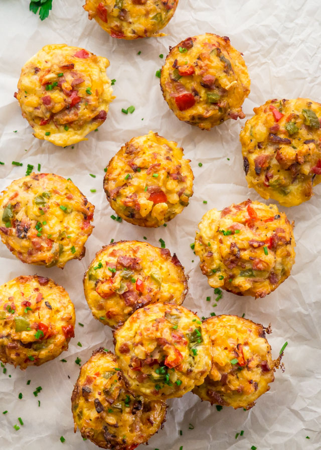 Leftover ham and cheese breakfast muffins
