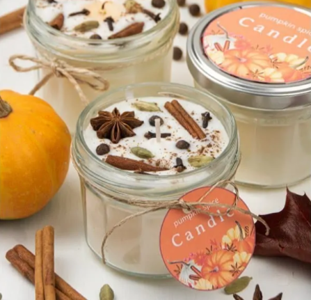 DIY Pumpkin Spice Candles with Essentials Oils for Fall Project