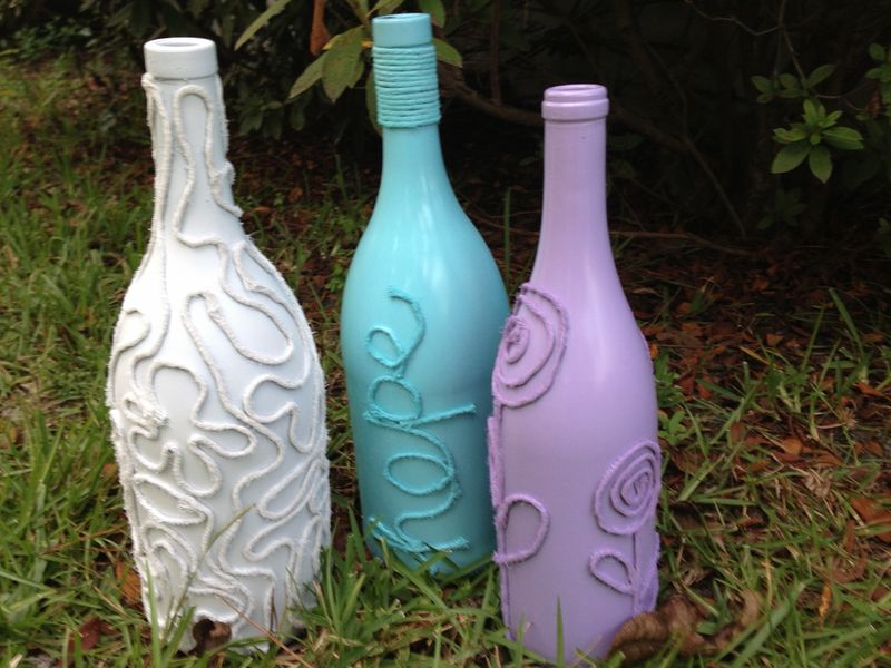 Recycled wine bottles