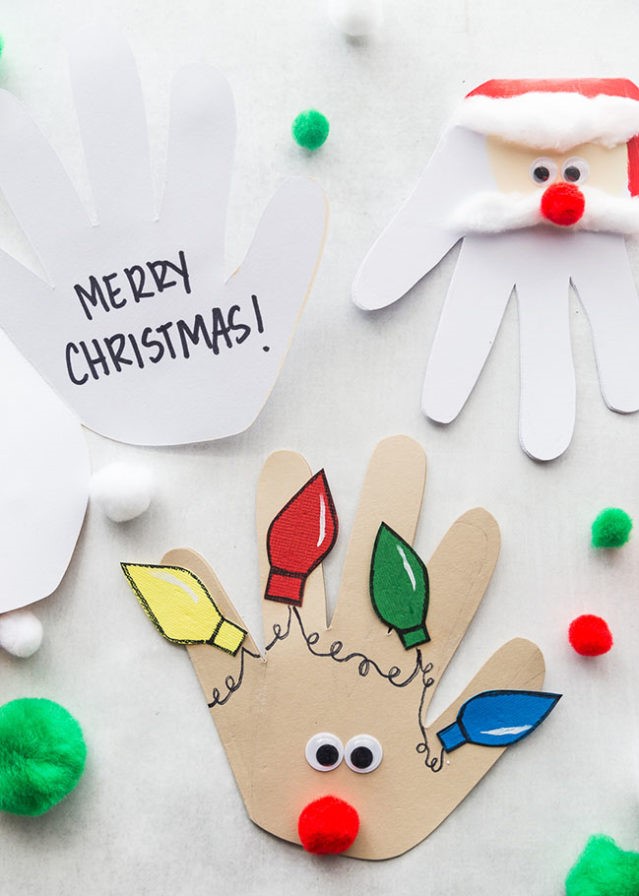 Christmas Handprint Cards Easy and Simple Project for Kids