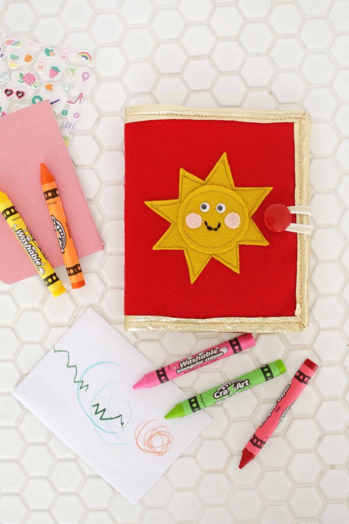 CRAYON WALLET DIY FOR KID cute family-friendly project while traveling