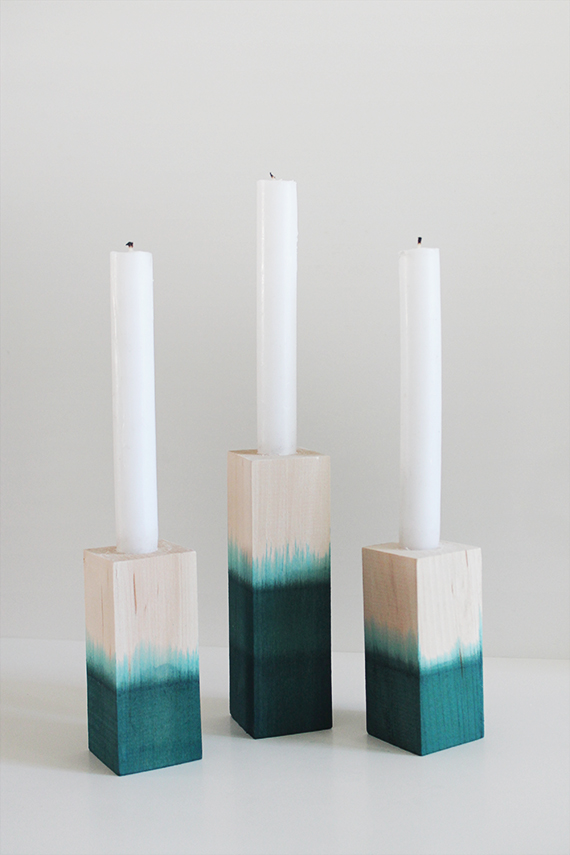 Dip dyed candle holders