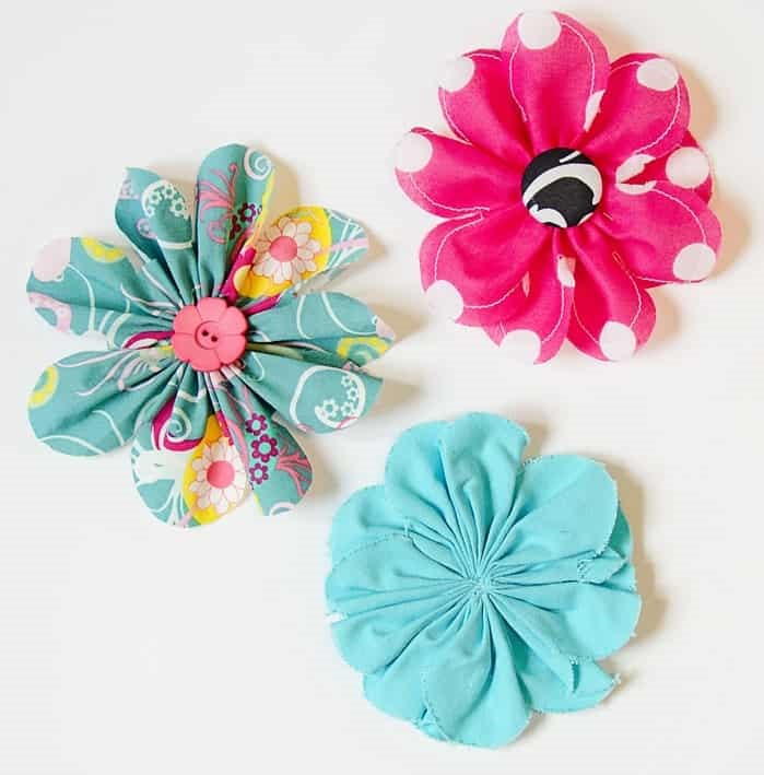 Easy and Simple 5 Inch Colorful Fabric Flower Craft