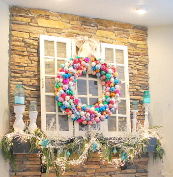 COLORFUL POOL NOODLE WREATH DECOR FOR CHRISTMAS