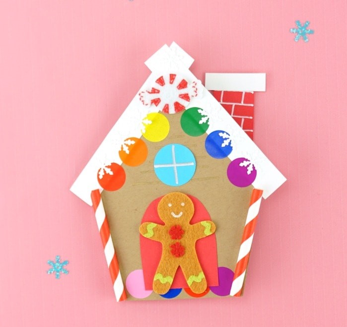 Homemade Gingerbread House Card Christmas Craft for the Holiday