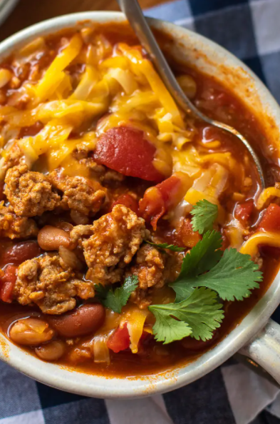 Ground Pork Chili flavorful easy and quick recipe