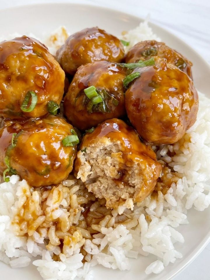 Pineapple Teriyaki Chicken Meatballs with bursting pineapple flavor delicious 30 minute dinner