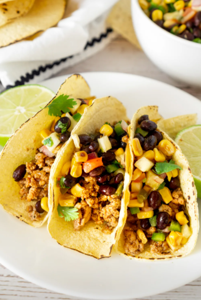 Ground Pork Tacos with Pineapple Salsa tasty flavorful easy recipe in 15 minutes 
