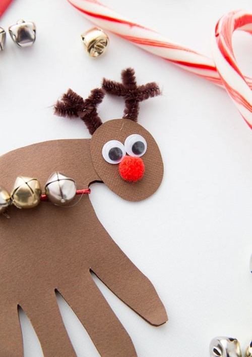 Reindeer Handprint adorable keepsake card gift for Christmas