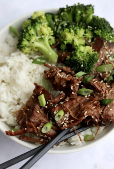 super tender and delicious Slow Cooker Korean Beef for family dinner