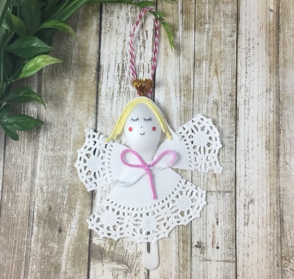 Spoon Angel Christmas Ornament Simple Cute Craft for Kids
