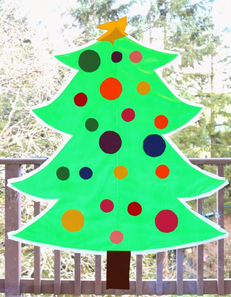 Sticky Contact Paper Christmas Tree for Kids 