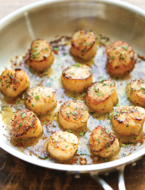 LEMON BUTTER SCALLOPS easy and simple 5 ingredients and 10 minutes recipe