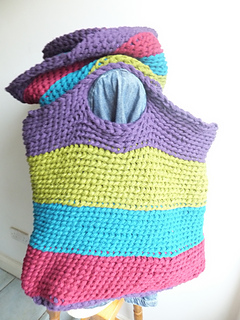 Colorful finger knit market bag