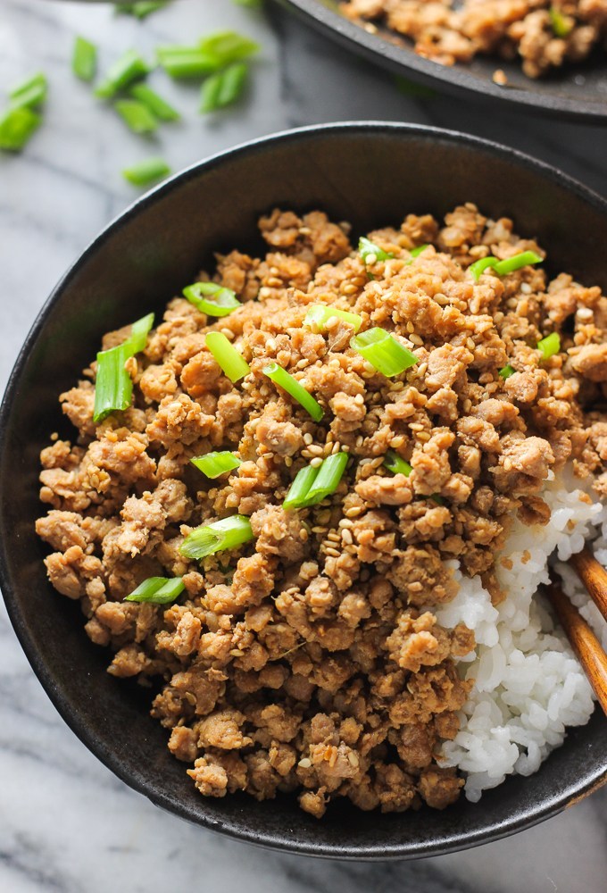 GINGER MINCED PORK RICE BOWL budget-friendly quick and super easy recipe for weeknight meal