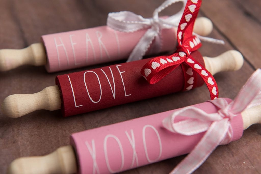 Mini Farmhouse Rolling Pins Valentine’s Day Cricut Craft