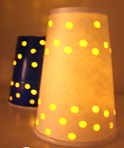 paper cup luminaries perfect for Winter