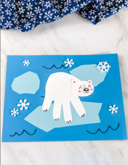 Winter polar bear handprint