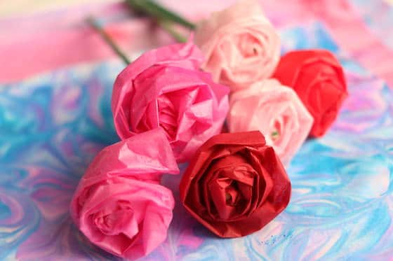 Lovely tissue paper roses that look like real roses