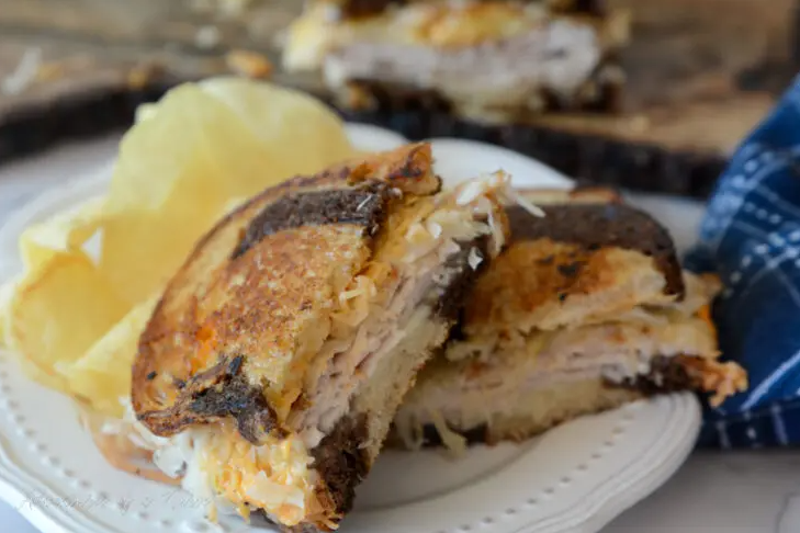 Classic Turkey Reuben grilled to perfection on a Blackstone grill
