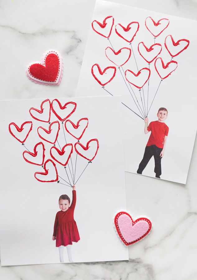 Valentine heart balloon craft