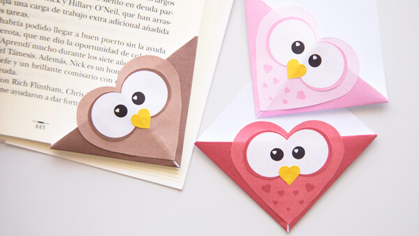  super adorable valentine owl corner bookmarks