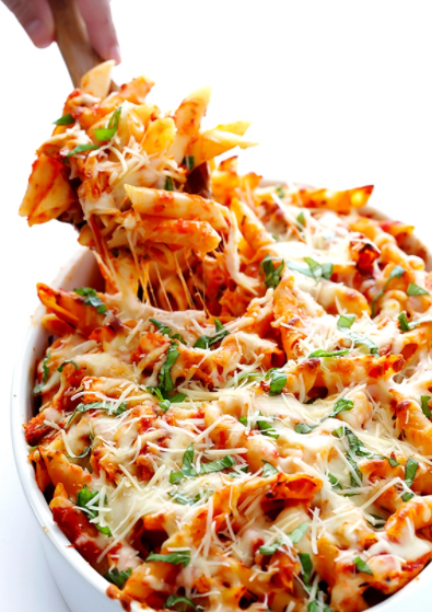 CHICKEN PARMESAN BAKED ZITI is a fancy home-cooked meal