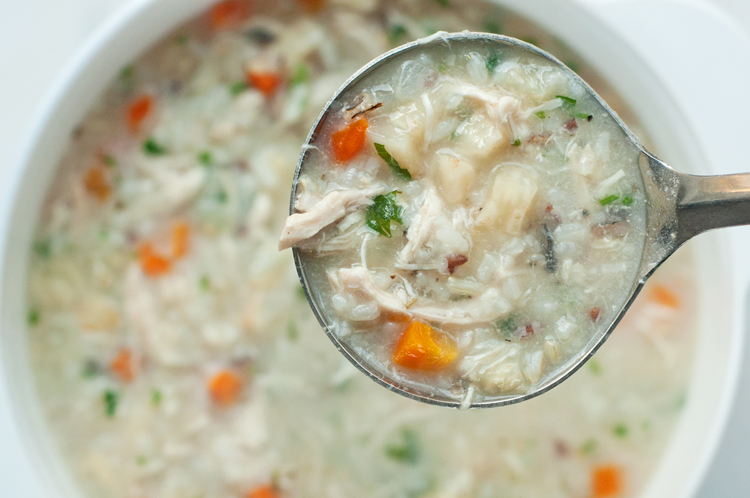 Crock Pot Creamy Chicken and Wild Rice Soup is a perfect easy comfort food