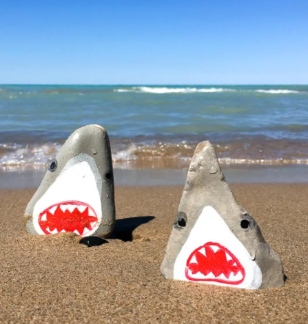 shark painted rocks