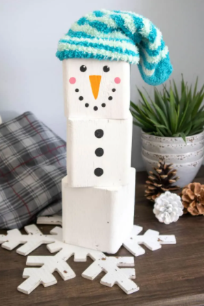 cute little woodblock snowman