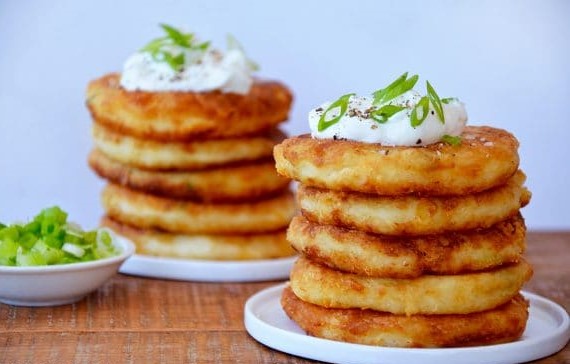 Quick and Easy Cheesy Leftover Mashed Potato Pancakes Recipe